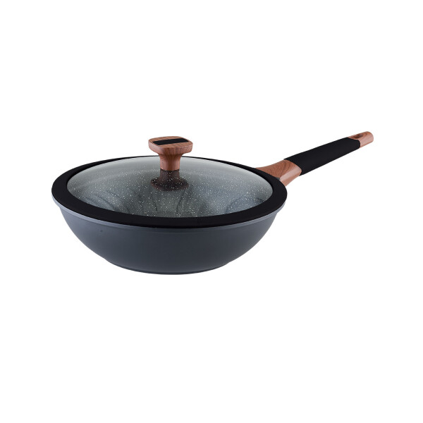 

WOK Сковорода wok с крышкой VINZER Greblon Induction Line dia-28 см [89505]