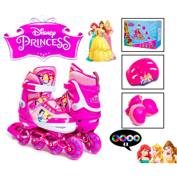 

Ролики и комплект защиты Disney. Princess. р.34-37. Все колеса светятся!