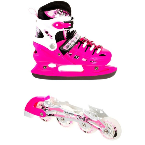 

Ролики-коньки Scale Sport. Pink (2в1), размер 29-33
