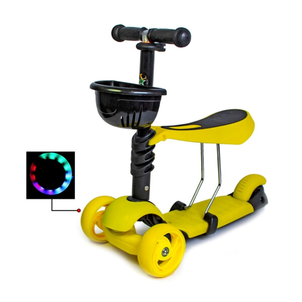 

Самокат Scooter Smart 3in1. Желтый цвет. (Смарт-колеса!)