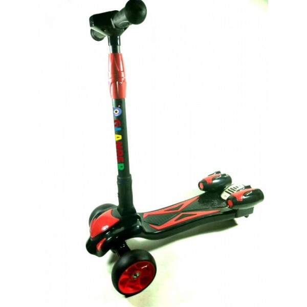 

Детский самокат с дымком с турбиной и музыкой GLANBER черный