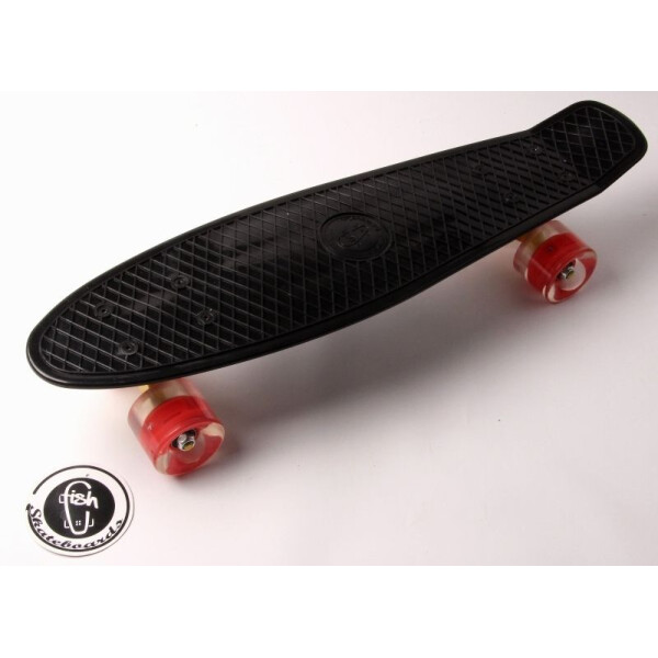 

Penny Board Fish черный цвет. Светящиеся колеса.