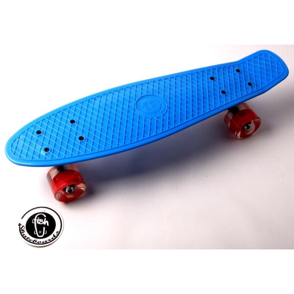 

Penny Board Fish Синий цвет. Светящиеся колеса.