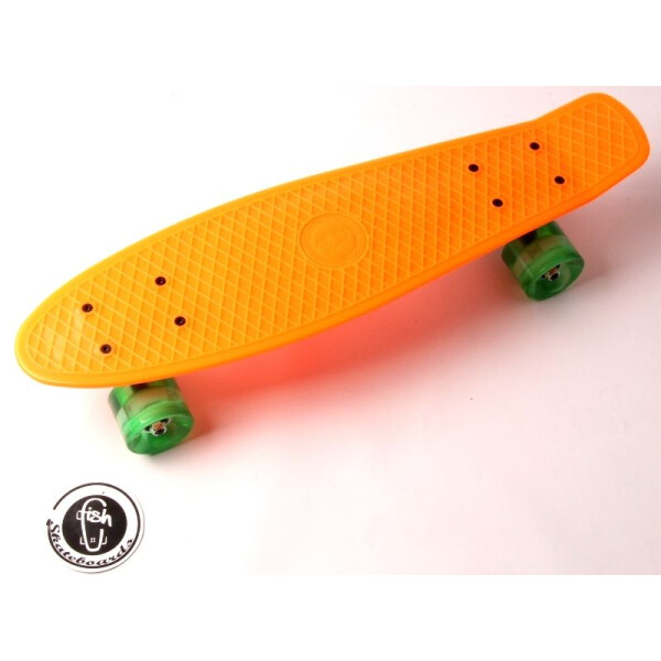 

Penny Board Fish.Оранжевый цвет. Светящиеся колеса.