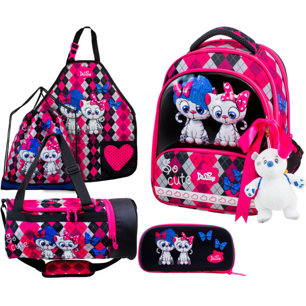 

Ортопедический ранец Delune Full-set для девочки Коты 38х28х20 см (Full-set 9-124)