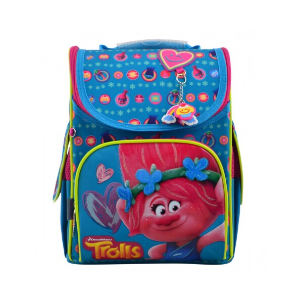 

Школьный рюкзак 1 Вересня H-11 Trolls turquoise для девочки 33,5х26х13,5 см Голубой (555162)