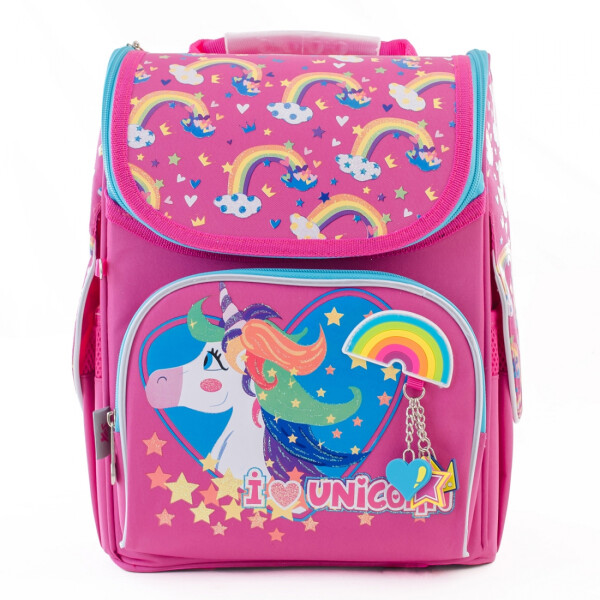 

Школьный каркасный рюкзак YES H-11 Unicorn blue для девочки 34х26х14 см Розовый (555196)