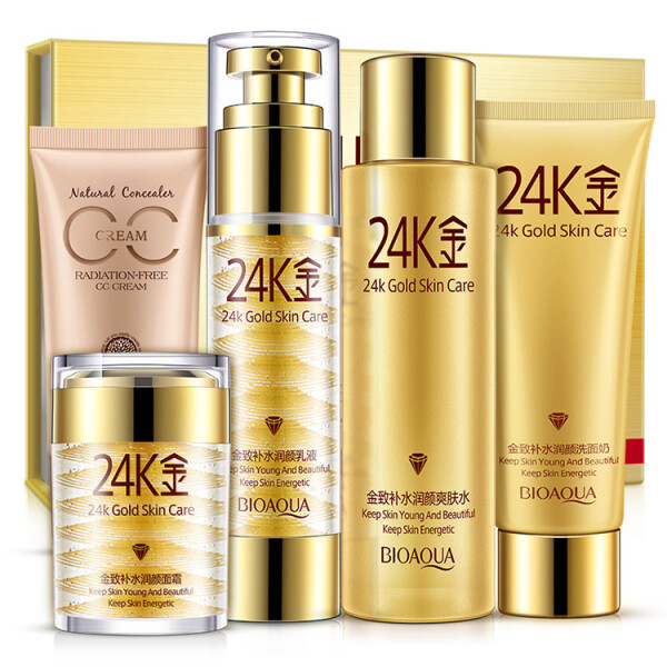 

Подарочный набор по уходу за лицом с 24к золотом Bioaqua 24K Gold Skin Care Set 5