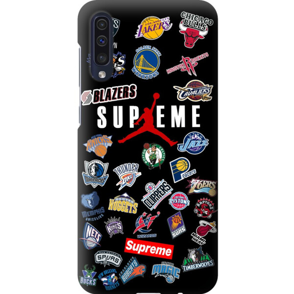 

Чехол силиконовый бампер FTSна Samsung Galaxy A50 2019 A505F с рисунком Черный Баскетбольный Supreme