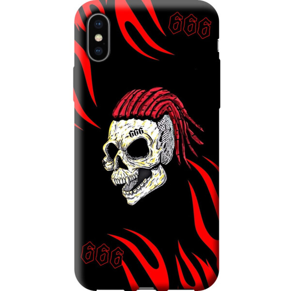 

Силиконовый чехол бампер FTS для Apple iPhone X/Xs c рисунком Моргенштерн череп