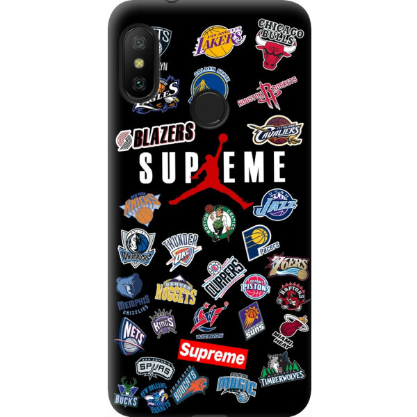 

Чехол силиконовый бампер FTS на Xiaomi Mi A2 Lite с рисунком Черный Баскетбольный Supreme