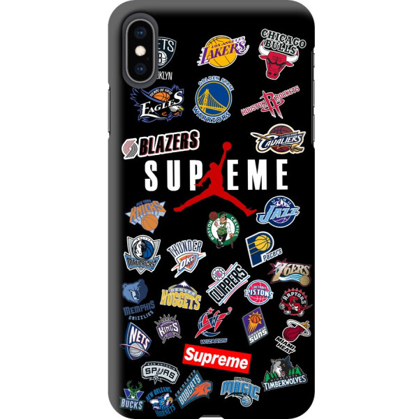 

Силиконовый чехол бампер FTS для Apple iPhone Xs Max c рисунком Черный Баскетбольный Supreme