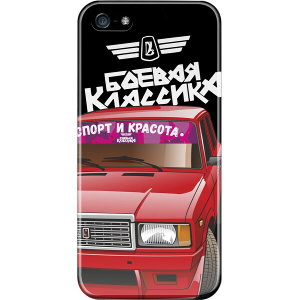 

Силиконовый чехол бампер FTS для Apple iPhone 5/5S/SE с дизайном ВАЗ Боевая классика