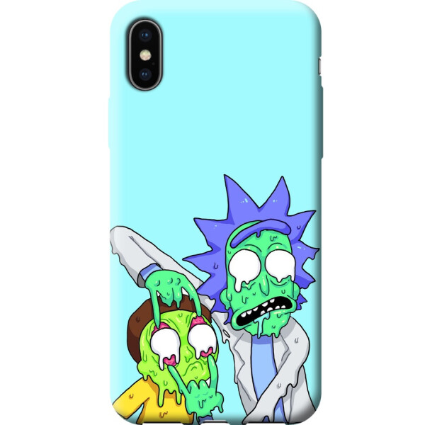 

Силиконовый чехол бампер FTS для Apple iPhone Xs Max с дизайном Рик и Морти