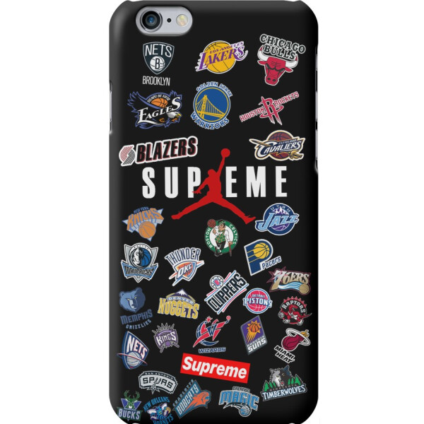 

Чехол силиконовый бампер FTS для Apple iPhone 6/6s с рисунком Черный Баскетбольный Supreme
