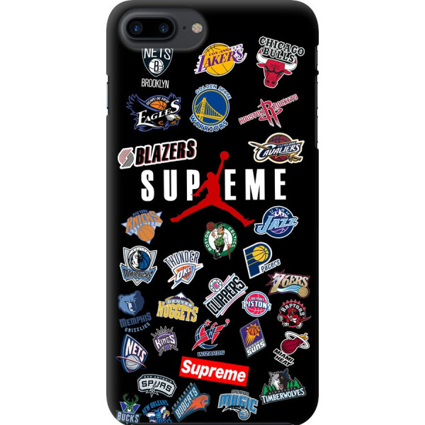 

Силиконовый чехол бампер FTS для iPhone 7 Plus / 8 Plus c рисунком Черный Баскетбольный Supreme