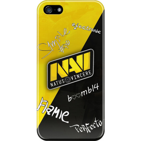 

Силиконовый чехол бампер FTS для Apple iPhone 5/5S/SE с рисунком Natus Vincere Автографы
