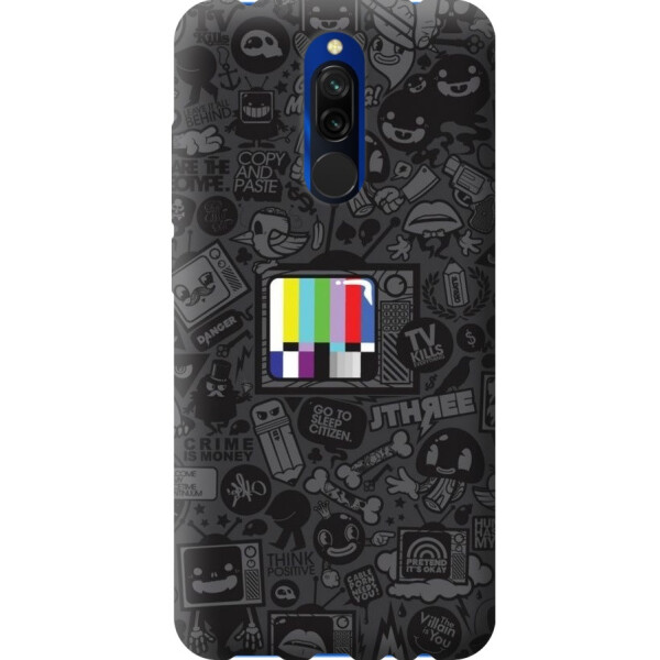 

Силиконовый чехол бампер FTS для Xiaomi Redmi 8 с рисунком TV текстура