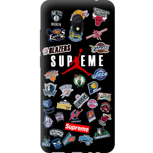 

Силиконовый чехол бампер FTS для Xiaomi Redmi 8А с рисунком Черный Баскетбол Supreme