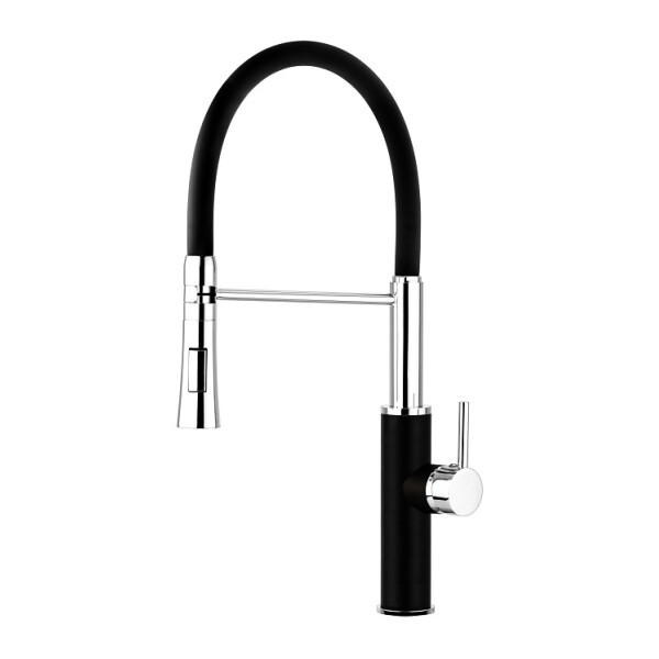 

Смеситель для кухни с гибким изливом черный WELLI FLEXIBLE (B2284)