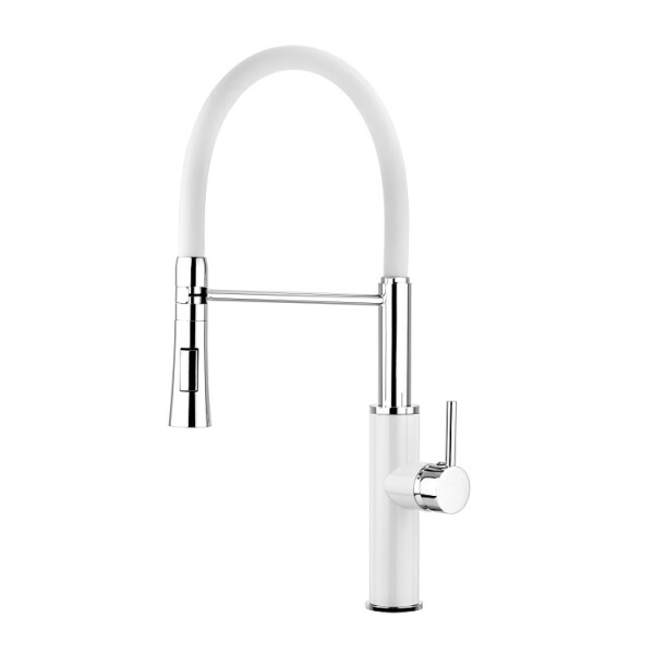 

Смеситель для кухни с гибким изливом белый WELLI FLEXIBLE (W2283)