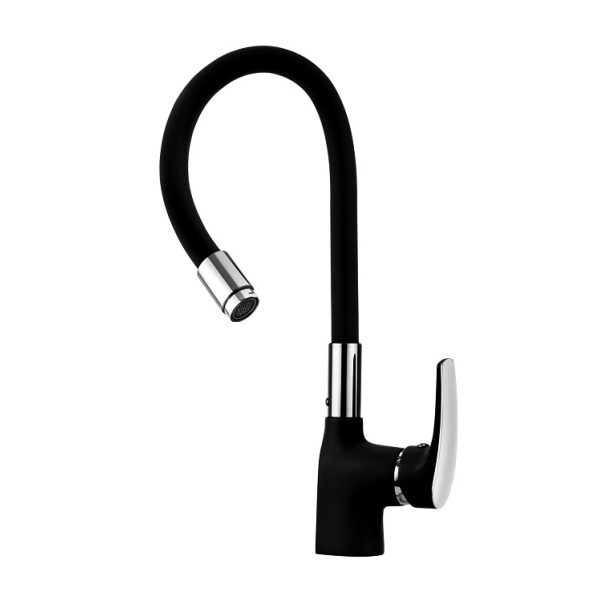 Смеситель для кухни с гибким изливом черный WELLI (B2277)