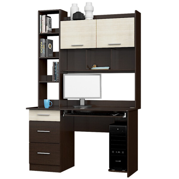 

Стол письменный Эверест Школьник-6 1250х600х1966 тумба левая Венге темный / Дуб молочный