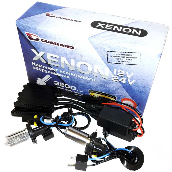 

Комплект ксенона Guarand Slim DC 35w, 9-16v H4 Mono 5000k