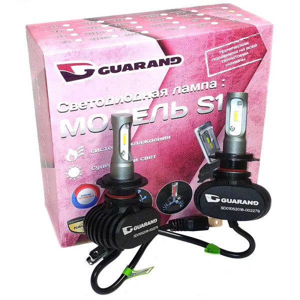 

Светодиодные лампы LED Guarand S1 H7 CSP 5000k 4000Lm 35w 12-24v