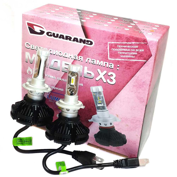 

Светодиодные лампы LED Guarand X3 H7 ZES 5000k 6000Lm 50w 12-24v