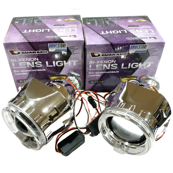 

Биксеноновые линзы Guarand G5 H1 2.5" с ангельскими глазками LED CREE