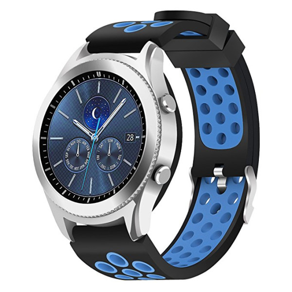 

Ремешок Watchbands для смарт часов Samsung Gear S3 / Samsung Galaxy Watch 46mm Silver - синий (WB002BLUE)