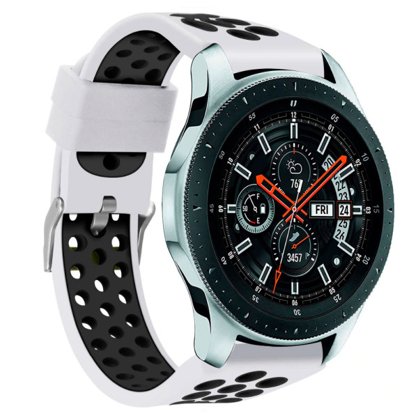 

Ремешок Watchbands для смарт часов Samsung Gear S3 / Samsung Galaxy Watch 46mm - бело-черный (WB002WHITEBLACK)