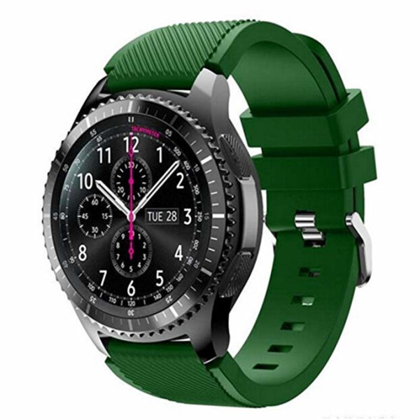 

Ремешок Watchbands для смарт часов Samsung Gear S3 / Samsung Galaxy Watch 46mm Silver - тёмно зеленый (WB001DARKGREEN)