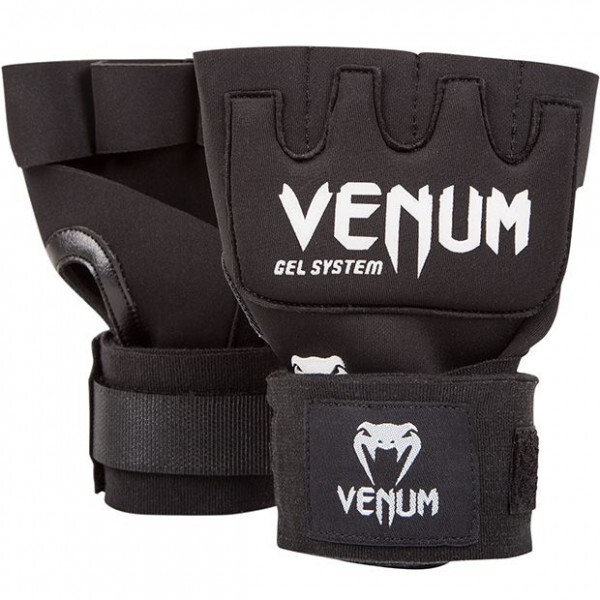 

Бинт-перчатки Гелевые VENUM Kontact Gel Glowe Wraps Черные с белым