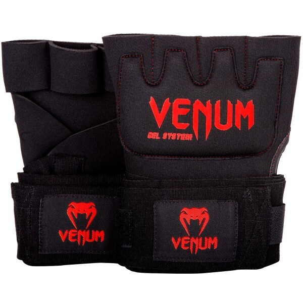 

Бинт-перчатки Гелевые VENUM Kontact Gel Glowe Wraps Черные с красным