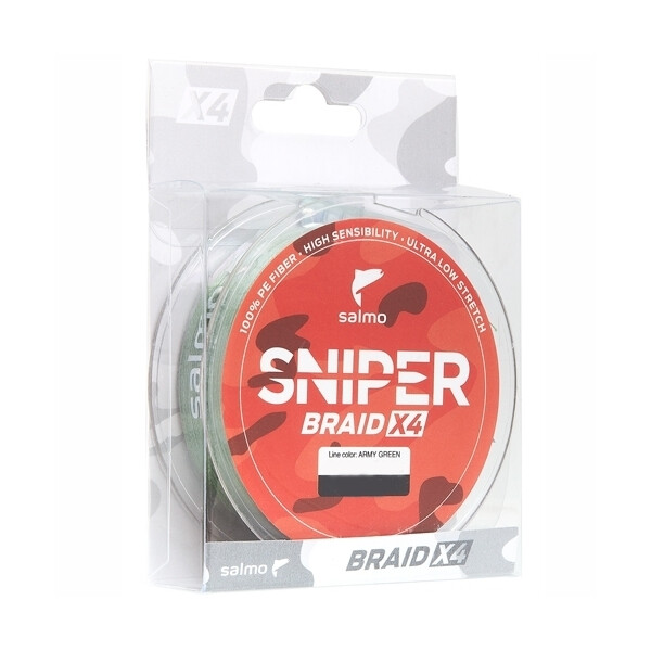 

Шнур Salmo Sniper Braid X4 Army 120m 0.232mm Зеленый (4926-023)