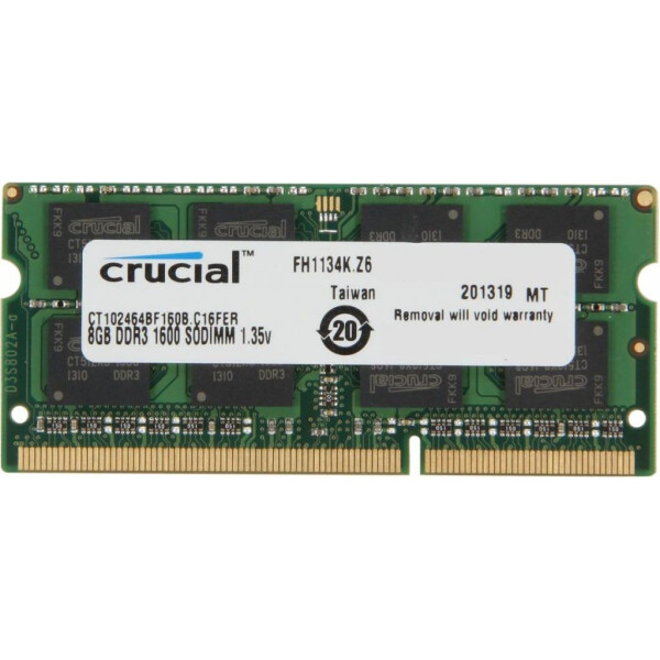 

SoDIMM DDR3L 8GB 1600 MHz MICRON (CT102464BF160B)