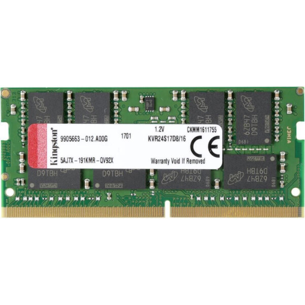 

SoDIMM DDR4 16GB 2400 MHz Kingston (KVR24S17D8/16)