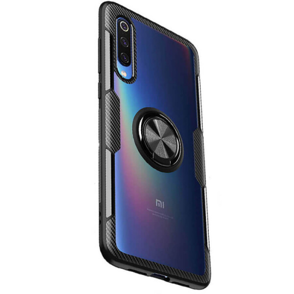 

Противоударный Чехол накладка Deen CrystalRing NEW с магнитным держателем для Xiaomi Mi 9 SE Бесцветный / Черный