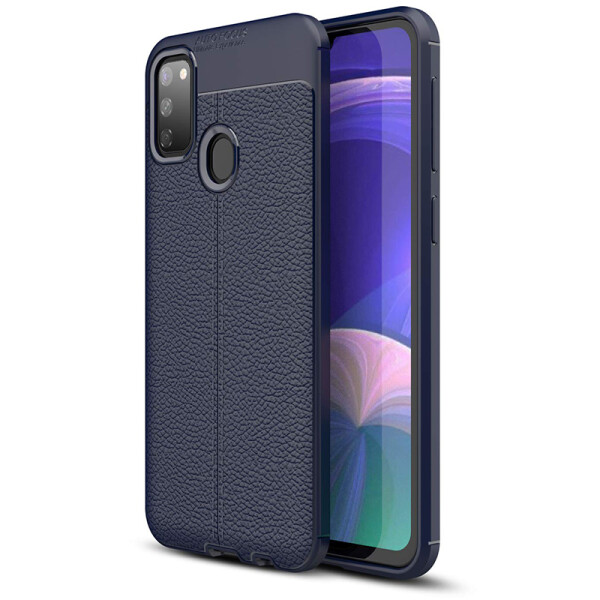 

Противоударный Чехол накладка Epik NEW с имитацией кожи для Samsung Galaxy M30s Синий