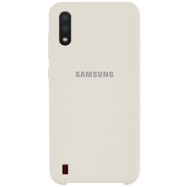 

Противоударный Чехол накладка Epik Silicone case NEW для Samsung Galaxy A01 Бежевый / Antigue White