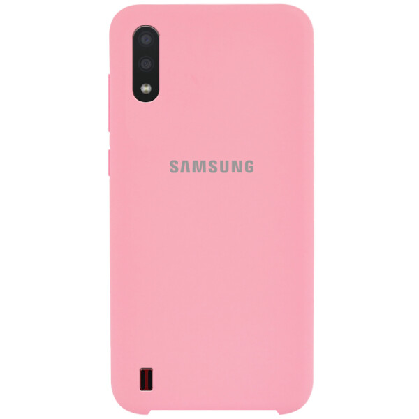 

Противоударный Чехол накладка Epik Silicone case NEW для Samsung Galaxy A01 Розовый / Pink