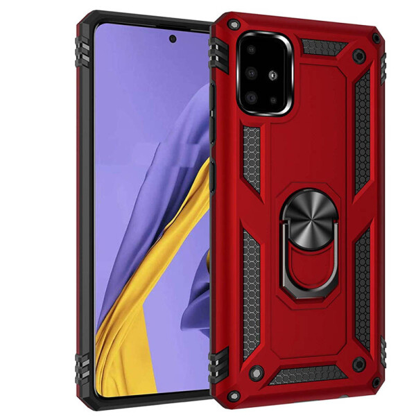 

Противоударный Чехол накладка Epik Serge Ring NEW с магнитным держателем для Samsung Galaxy A51 Красный / Red