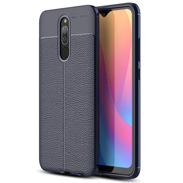 

Противоударный Чехол накладка Epik NEW с имитацией кожи для Xiaomi Redmi 8 / 8a Синий