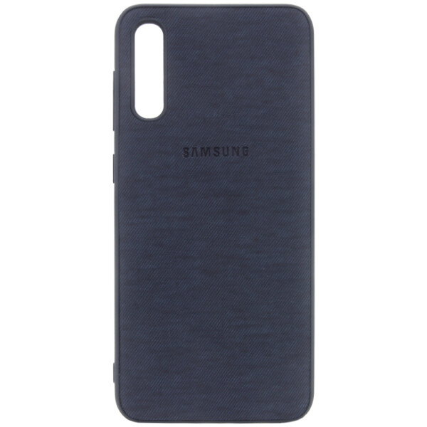

Противоударный Чехол накладка Epik Textile Logo NEW для Samsung Galaxy A70 Синий