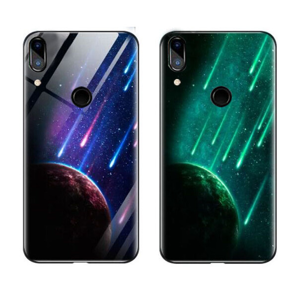 

Противоударный Чехол накладка Epik NEW светящийся в темноте для Huawei P20 Lite Метеорит / Синий