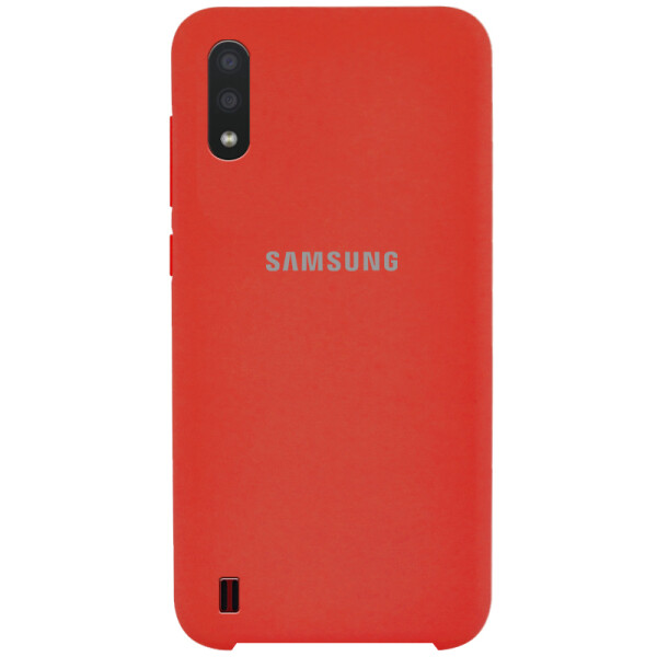 

Противоударный Чехол накладка Epik Silicone case NEW для Samsung Galaxy A01 Красный / Red