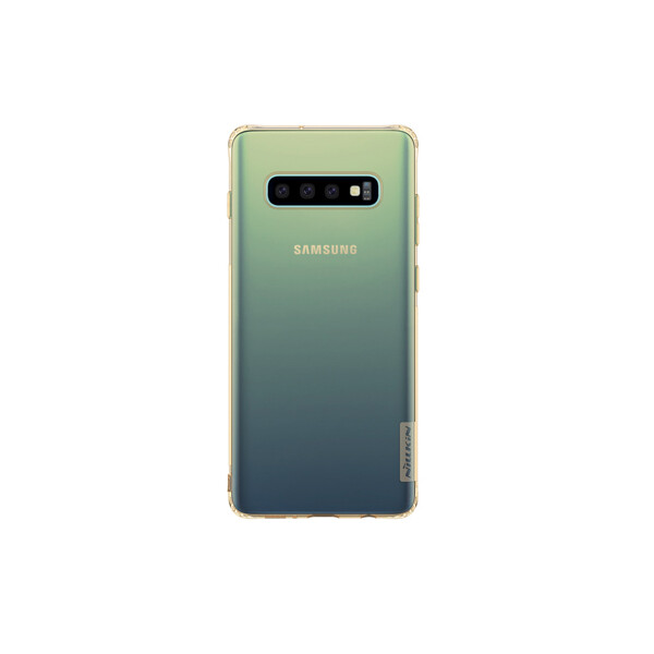 

Противоударный Чехол накладка Nillkin Nature Series NEW для Samsung Galaxy S10 Plus Золотой / Прозрачный