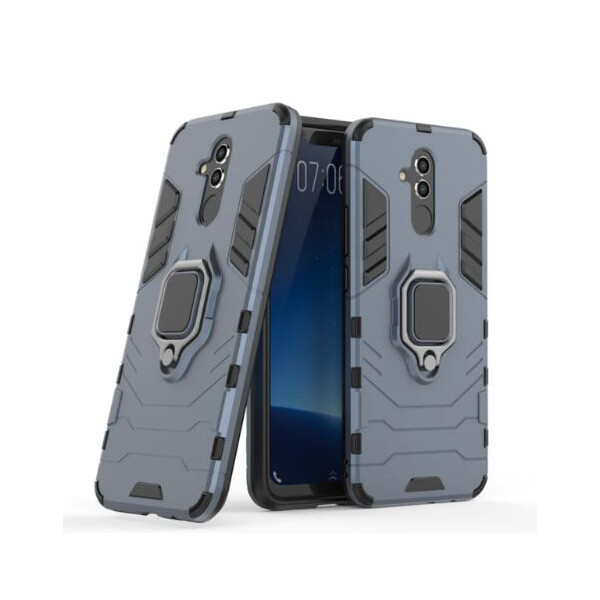 

Противоударный Чехол накладка Epik Transformer Ring NEW с магнитным держателем для Huawei Mate 20 lite Серый / Metal Slate